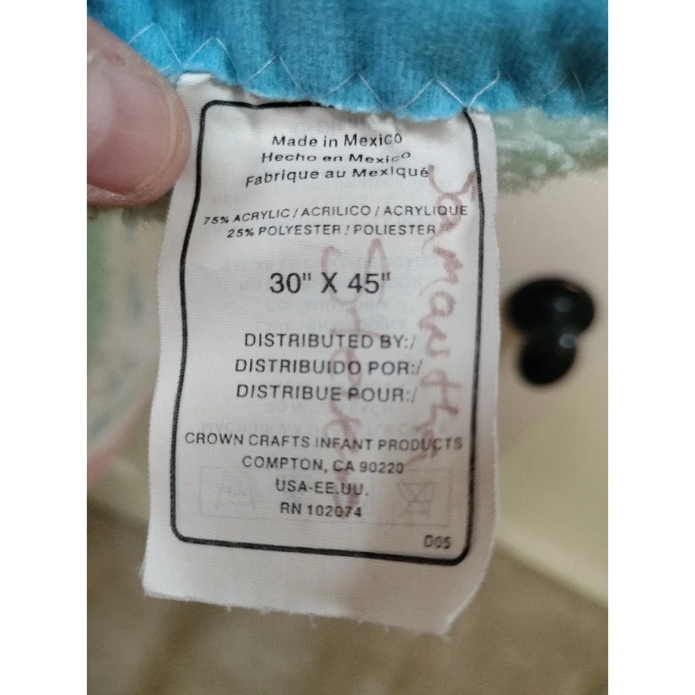 Vintage Disney Winnie The Pooh Piglet Soft Plush Baby Blanket Nursery 30x45